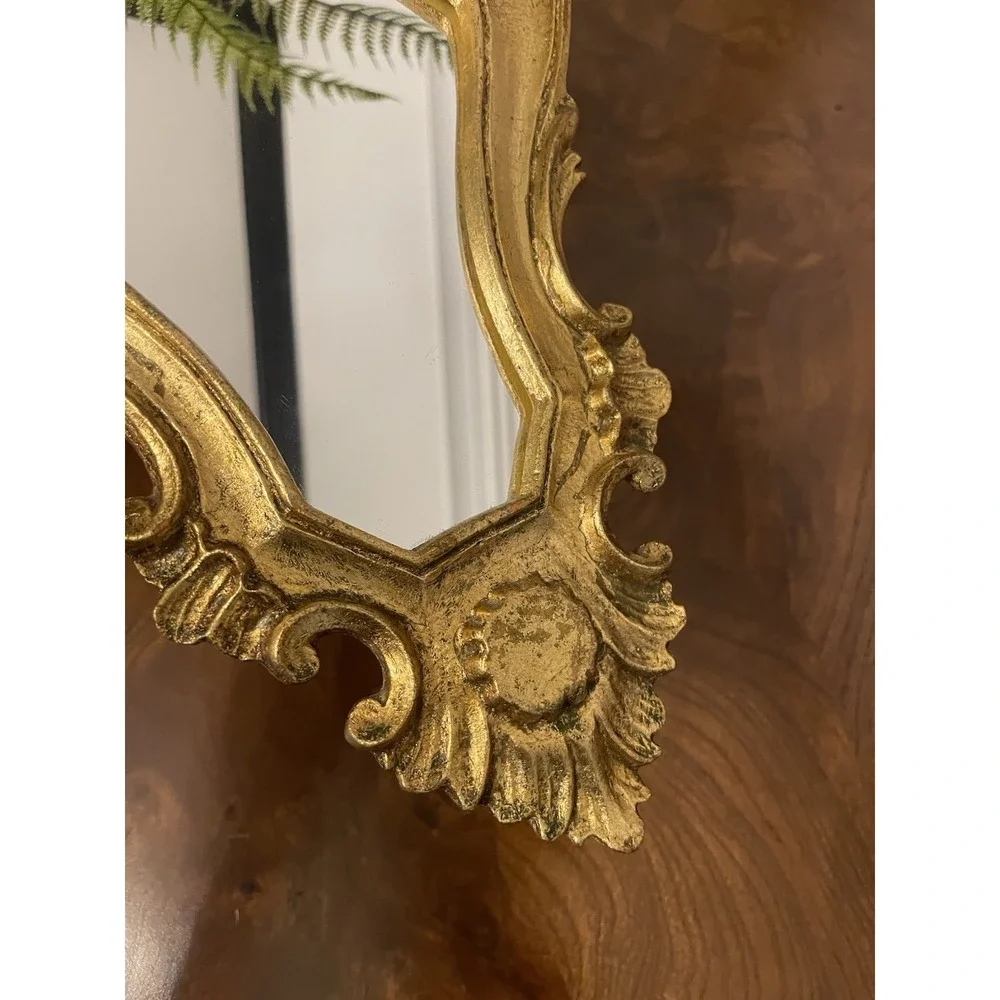 Vtg‎ Italian Florentine Wall Mirror Gilt Baroque Ornate 13.5